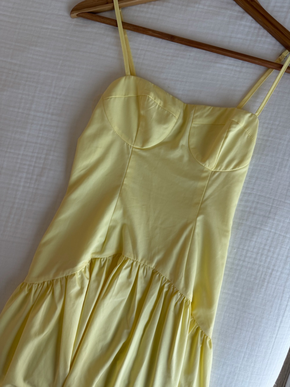 REVOLVE Pale Yellow Spaghetti-Strap Bustier Chemise